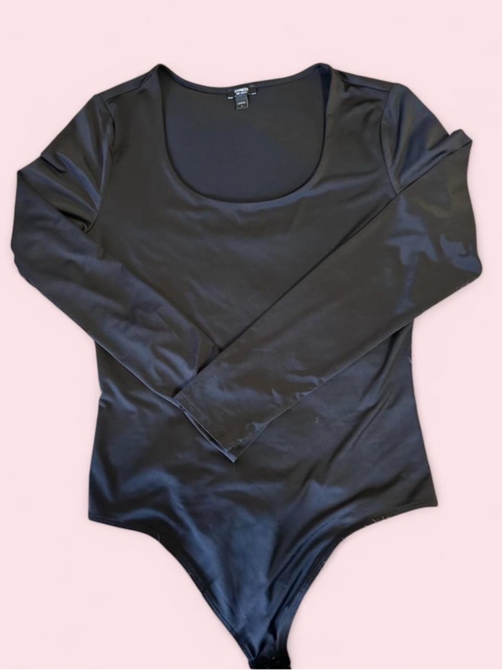 Express Black Long-Sleeve Scoop Neck Bodysuit - Express
